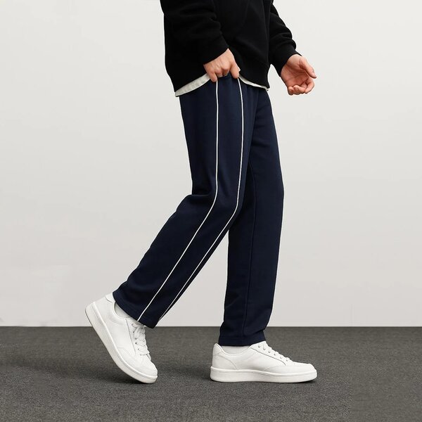 Vybe - Side Stripe Wide Leg Trouser - Navyblue