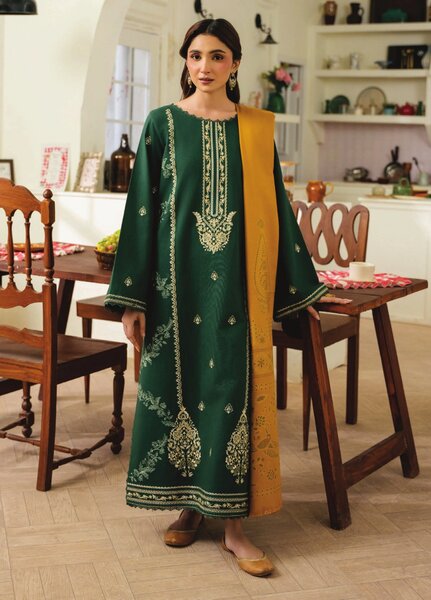 Onara by Humdum Unstitched Embroidered Khaddar 3 Piece Suit HD26UKO D-10 - Winter Collection