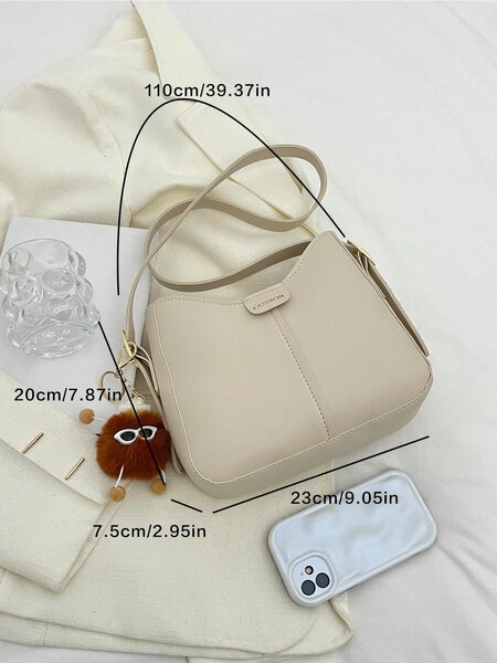 Shein - Large Capacity Women Shoulder Bag Bucket Bag Crossbody Bag With Elf Pendant Casual Bag