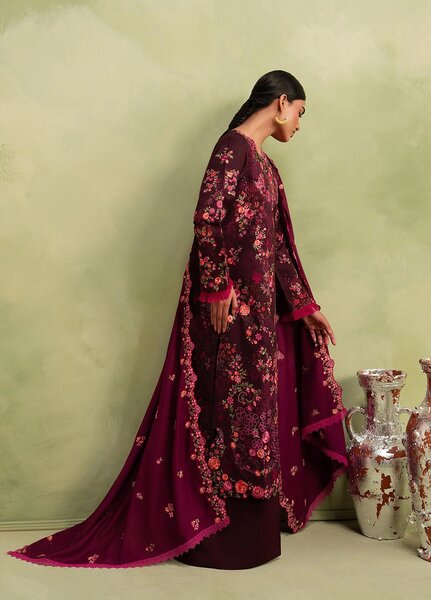 RajBari Exclusive Shawl Unstitched Embroidered Marina 3 Piece Suit RB26UES 06 - Winter Collection