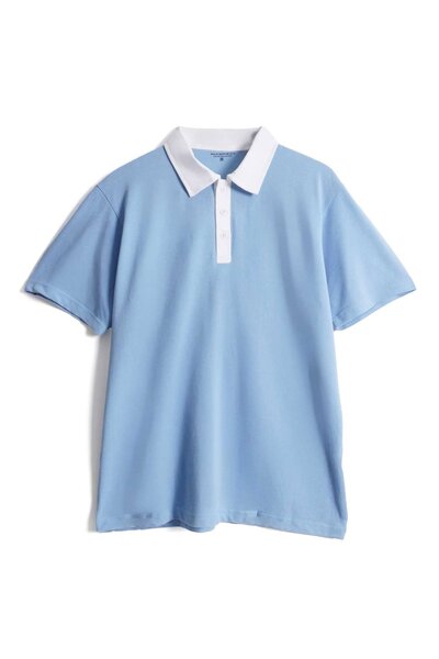 Polo Republica Men's Contrast Collar Oversized Polo Shirt