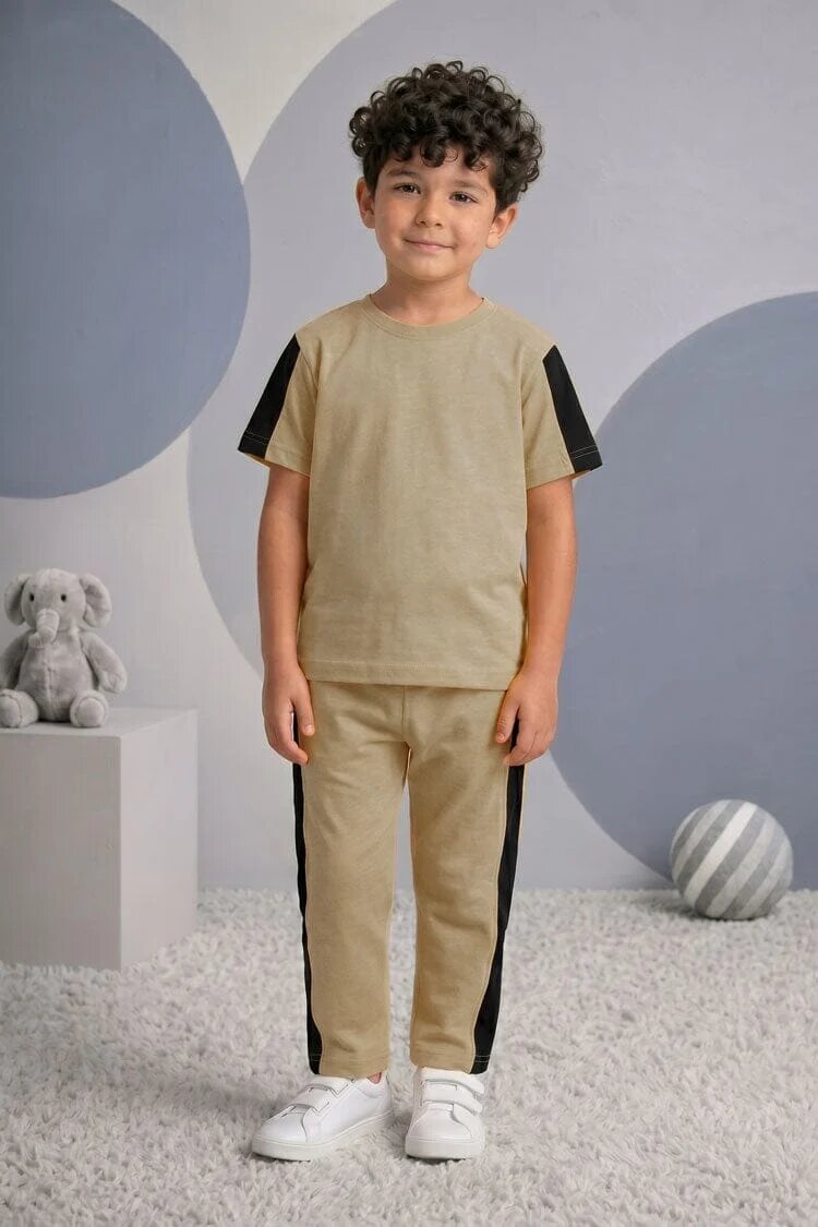 Tiny Teens Kid's Contrast Panel Twin Set