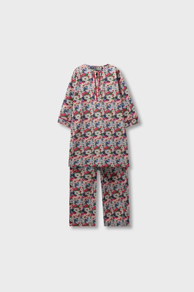 Multicolor Floral Printed Cotton Kurta Set