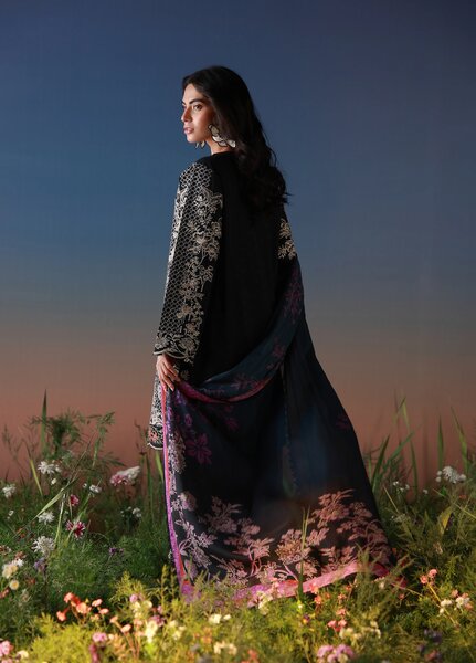 Mirha by Sahar Unstitched Embroidered Lawn 3 Piece Suit SS1-26-36 Noir Ecru - Summer Collection
