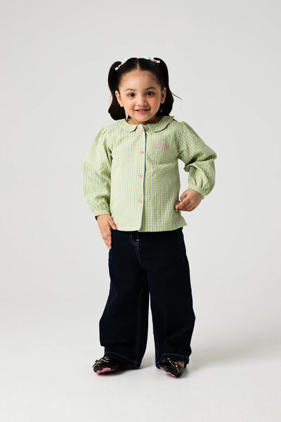 Yellow Sky Gingham Cotton Top