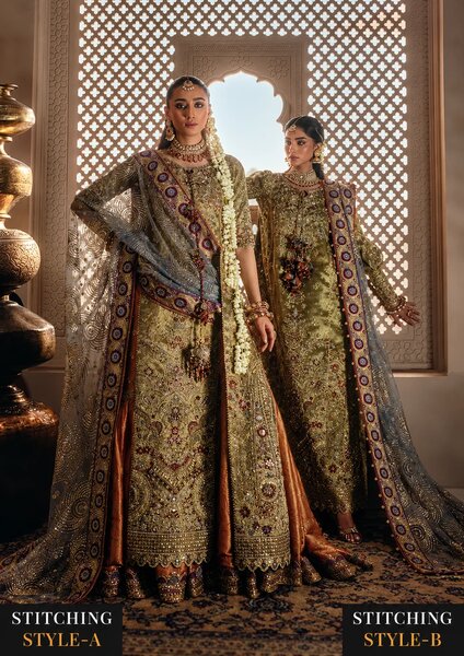 Aik Atelier Unstitched Embroidered Tissue 3 Piece Suit AIK26UAAW B2601 - Wedding Collection