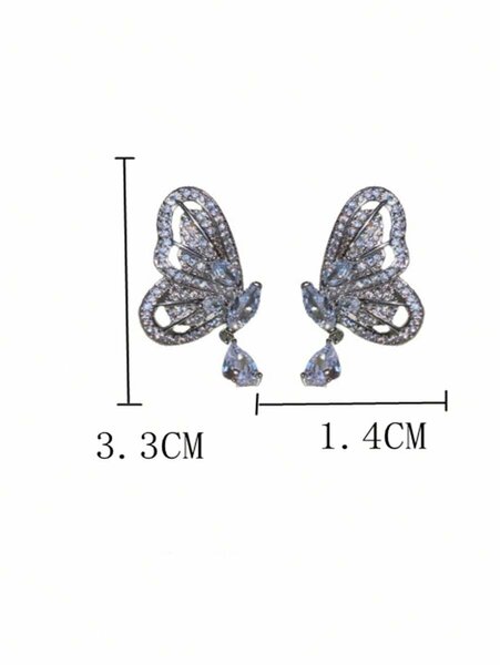 Shein - Butterfly & Teardrop Shape Dangle Earrings