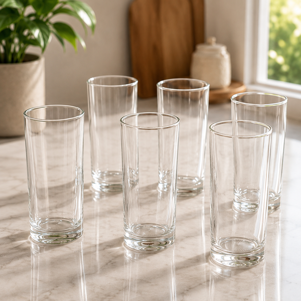Premium Highball Tumbler Glass 280 ml – Elegant Tall Glass for Water, Juice & Soft Drinks