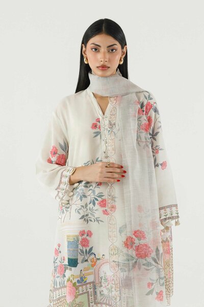 Stitched Printed Crepe Shirt+ Dupatta