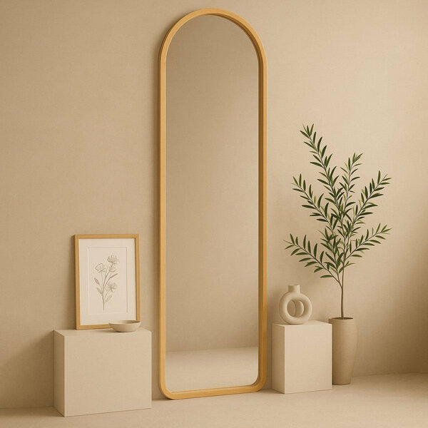 RIA Wall Mirror – Full-Length Arch Mirror with Wooden Frame