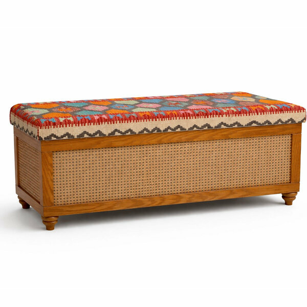 Elan Upholstered Storage Bench with Cane Panel