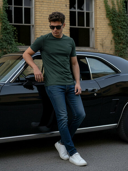 Dark Green Basic T-Shirt (TEE-395)