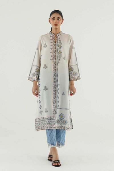 Stitched Printed Dobby Shirt+ Culotte