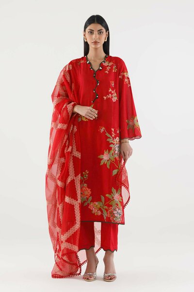 Stitched Embroidered Muzlin Suit