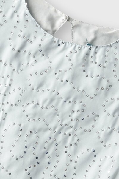 Silver Mint Sparkle Kurta Set - 3pc