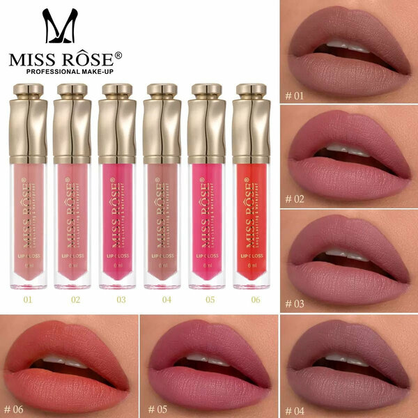 Miss Rose - Professional Diamond Capped Long-Lasting Lip Gloss 3 PC Set