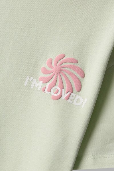 Girls Pistachio Love Drop Tee
