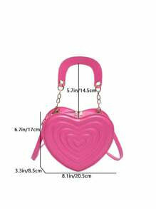 Shein - New Style Pleated Heart Shape Crossbody Handbag