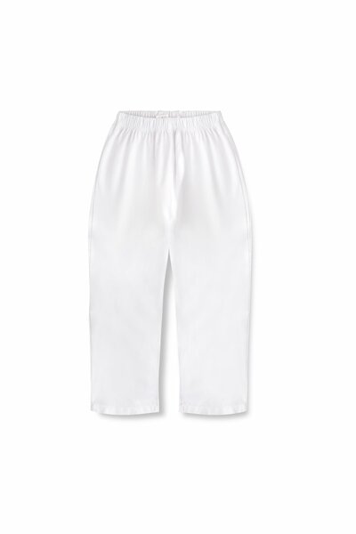 Boys White Cotton Trouser