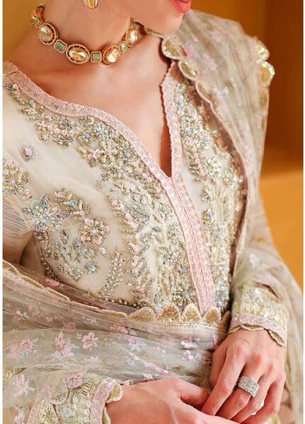Bachelorette by Mushq Unstitched Hand work Chiffon 3 Piece Suit MU26UBF Blush Hour MUNCH260109 - Festive Collection