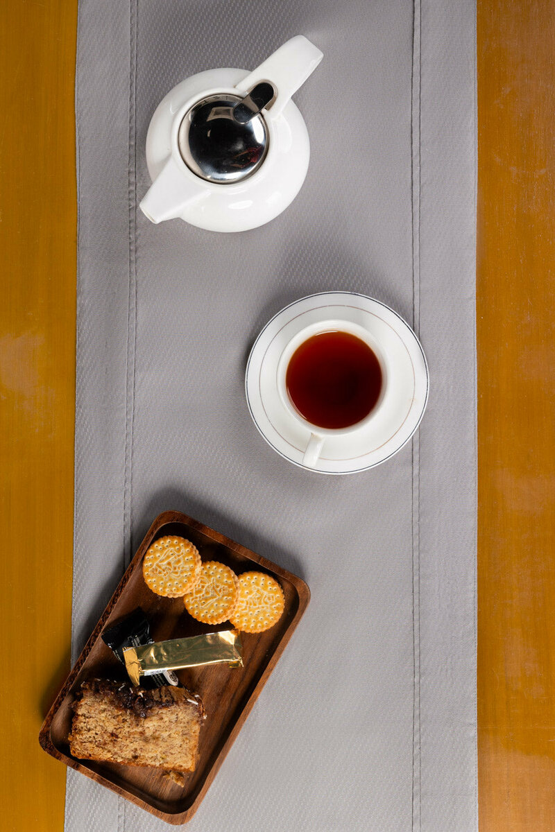 Grey Cube Dobby Table Runner