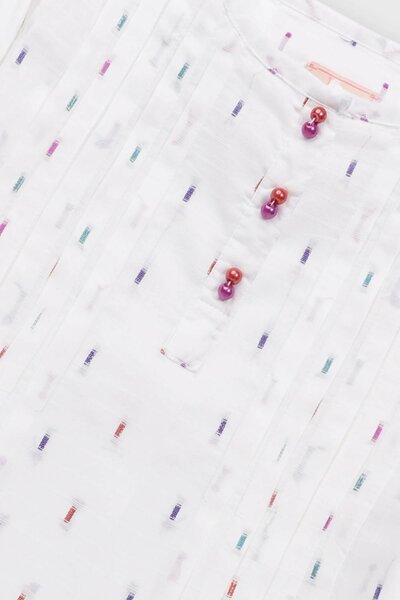 White Cotton Flared Top