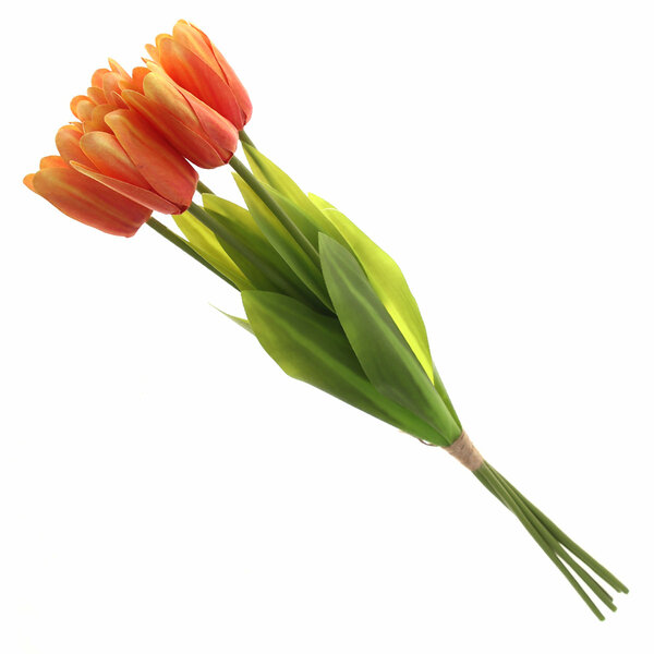 Artificial Orange Tulip Flower Bunch – Vibrant Faux Tulips for Floral Arrangements & Décor