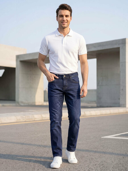 Dark Blue Straight Fit Jeans 61