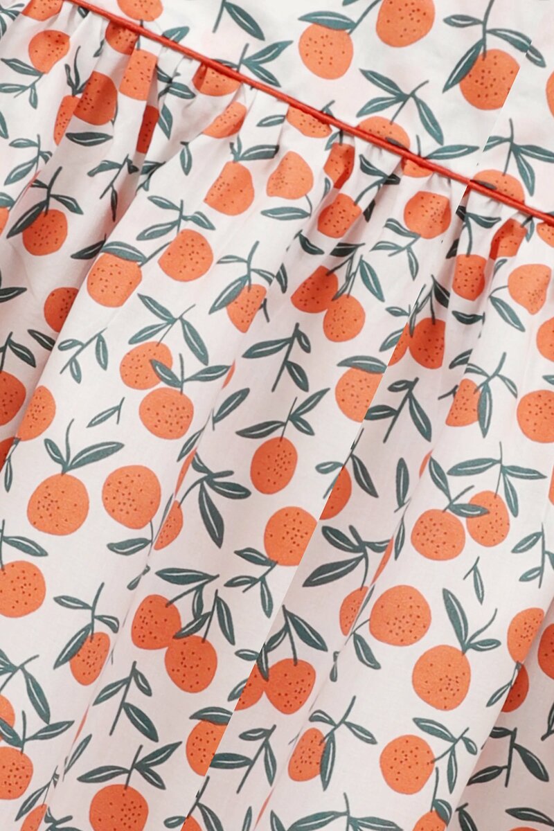 Citrus Twirl Cotton Dress