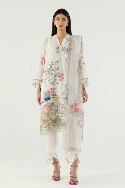 Stitched Printed Crepe Shirt+ Dupatta