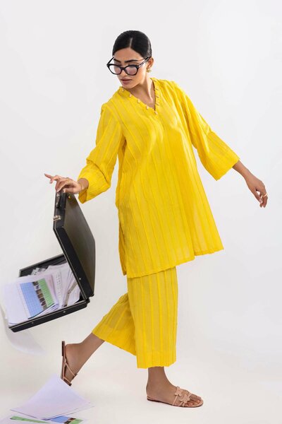 Stitched Dyed Brochia Shirt + Culotte