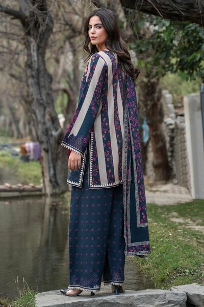 Aniiq by Charizma Unstitched Embroidered Linen 3 Piece Suit CHR26UAL ANW7-11 - Casual Collection