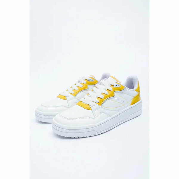 Zara- Contrast Coloured Trainers- Mustard Yellow