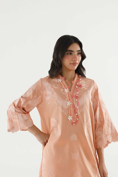Stitched Embroidered Lawn Shirt+ Culotte
