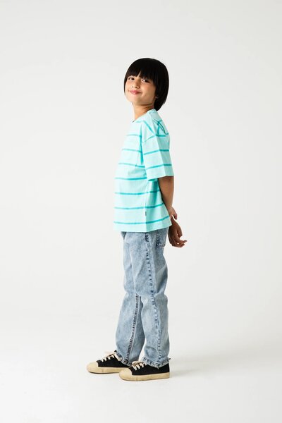 Boys Mint Stripe Drop Tee