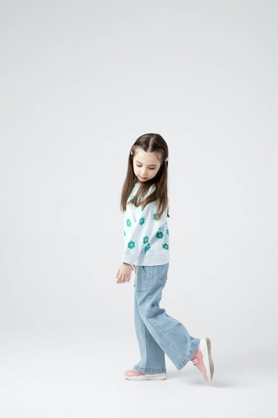 Girls Daisy Puff Fleece Sweatshirt