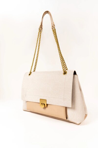Chain Strap Shoulder Bag – White