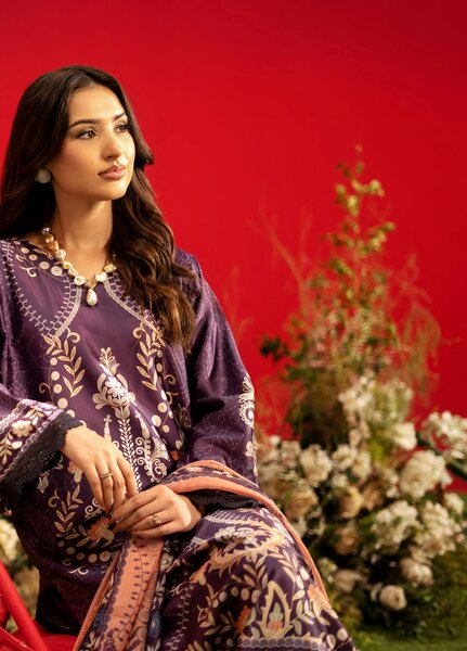 Marine by Rashid Textiles Unstitched Printed Luxury Silk 3 Piece Suit RT26USM D-3905 - Winter Collection