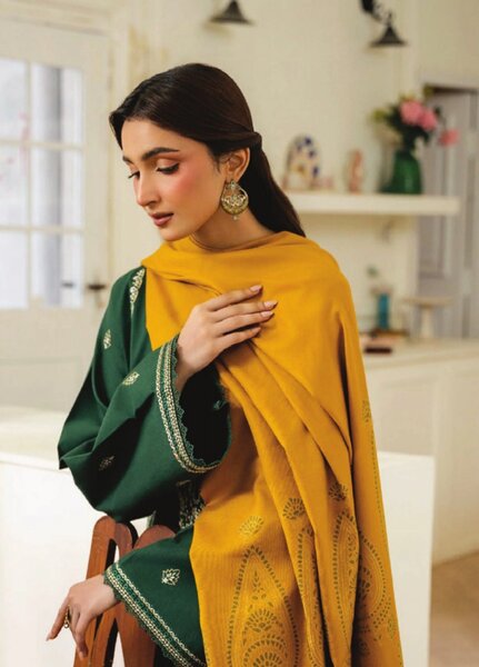 Onara by Humdum Unstitched Embroidered Khaddar 3 Piece Suit HD26UKO D-10 - Winter Collection