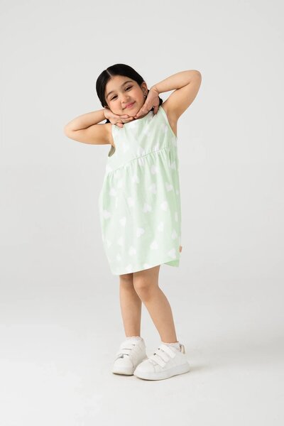 Pistachio Heart Jersey Frock