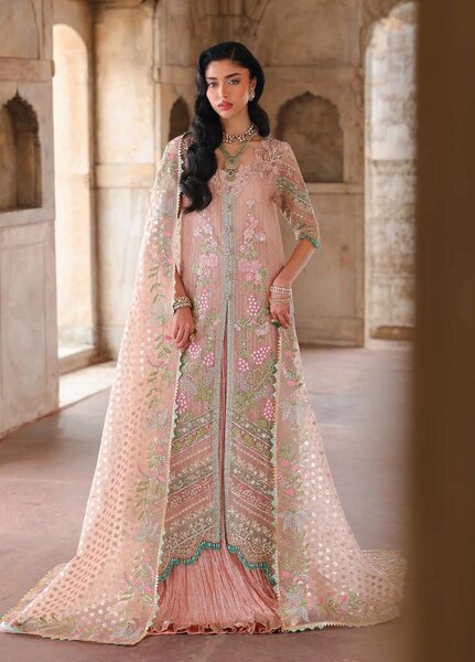 Saira Shakira Unstitched Embroidered Organza 3 Piece Suit SSR26UW Zinnia - Wedding Collection