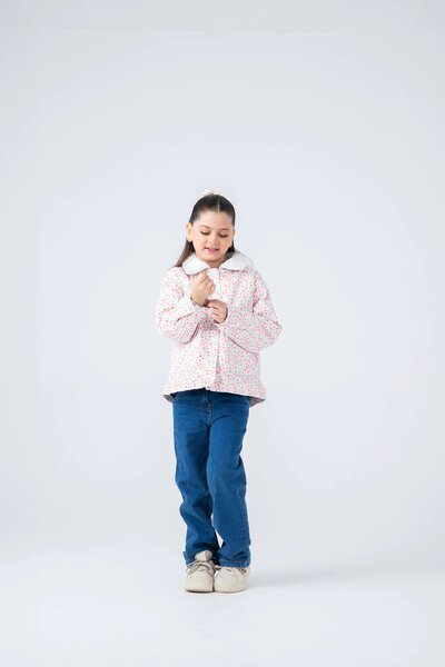 Fuzzy Floral Twill Jacket