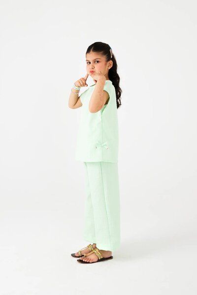Girls Mint Cotton Co-Ord Set