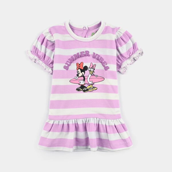 Infant Girls Poly Jersey Frock SUMMER VIBES-Purple