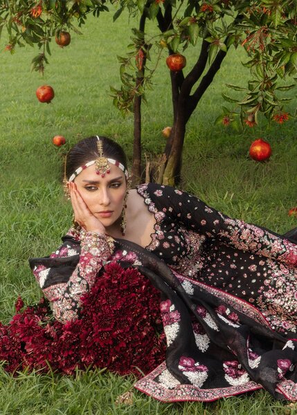 The Doll House by Hussain Rehar Unstitched Embroidered Korean Silk 3 Piece Suit HR26UDH Shahnoor D-876 - Wedding Collection