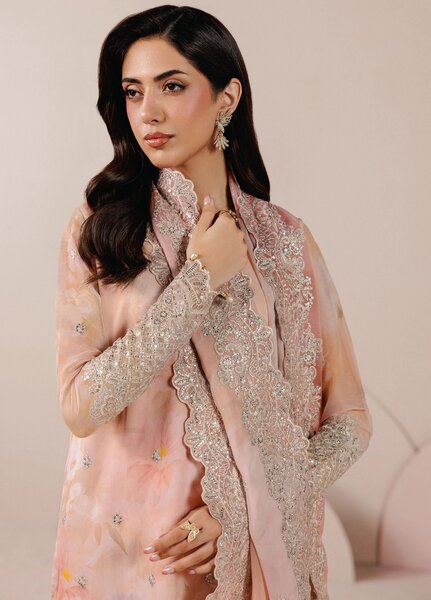 Roselle by Zarif Unstitched Embroidered Chiffon 3 Piece Suit ZR26UR ZRRPE-FLORE 02 - Festive Collection
