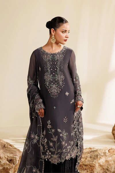 Sireine by Alizeh Fashion Unstitched Embroidered Chiffon 3 Piece Suit AF26UCS AF-CH-2291-LUMINA - Festive Collection