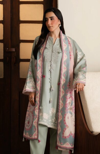 Bellini by Seran Unstitched Embroidered Corduroy 3 Piece Suit SN26UBW Nelle D-05 - Winter Collection