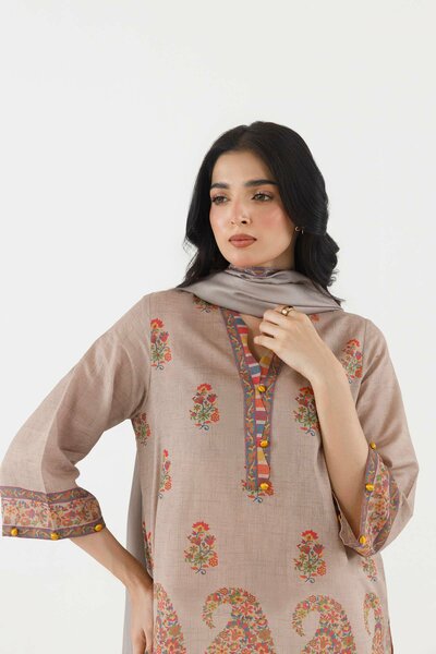 Stitched Printed Fancy Dobby Shirt+ Dupatta