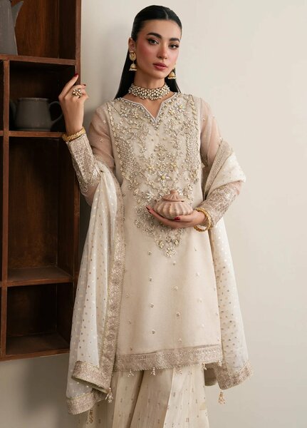 Xenia Formals Unstitched Embroidered Organza 3 Piece Suit D-01 Royale - Festive Collection